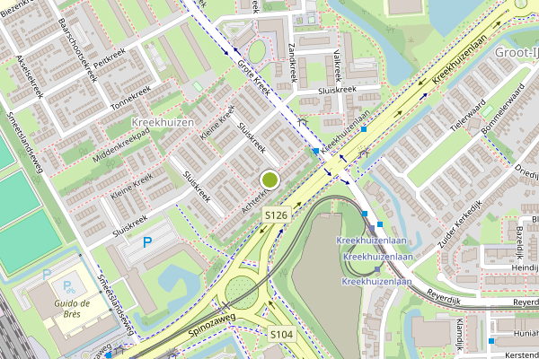 Ambulance-melding op Achterkreek, Rotterdam op 1 augustus, kaart-overzicht