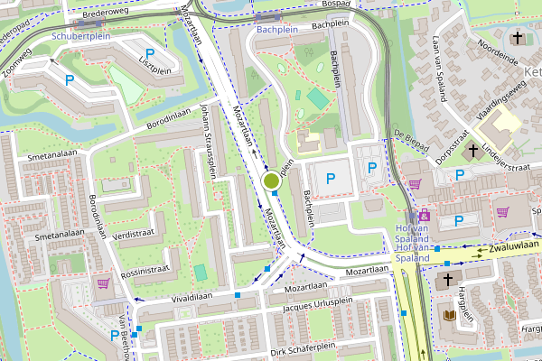 Ambulance-melding op Mozartlaan, Schiedam op 1 augustus, kaart-overzicht