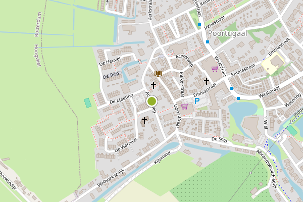 Ambulance-melding op Achterweg, Poortugaal op 19 mei, kaart-overzicht
