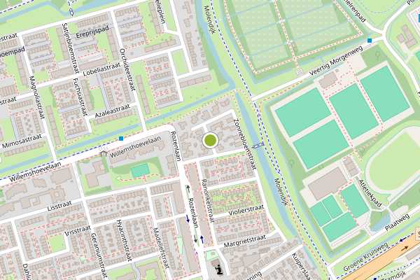Ambulance-melding op Pioenstraat, Spijkenisse op 1 augustus, kaart-overzicht