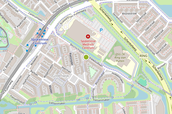 Ambulance-melding op Beurtschipper, Spijkenisse op 1 augustus, kaart-overzicht
