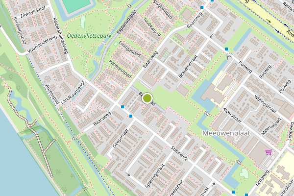 Ambulance-melding op Baarspad, Hoogvliet op 1 augustus, kaart-overzicht