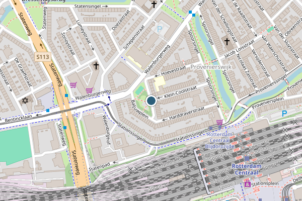 Politie-melding op Baljuwplein, Rotterdam op 1 augustus, kaart-overzicht