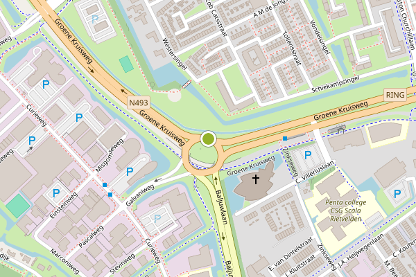Ambulance-melding op Baljuwplein, Spijkenisse op 1 augustus, kaart-overzicht
