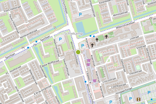 Ambulance-melding op Winston Churchilllaan, Spijkenisse op 1 augustus, kaart-overzicht