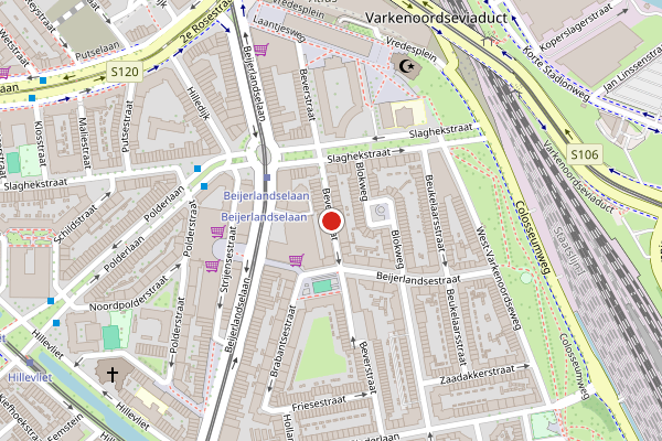 Brandweer-melding op Beverstraat, Rotterdam op 1 augustus, kaart-overzicht