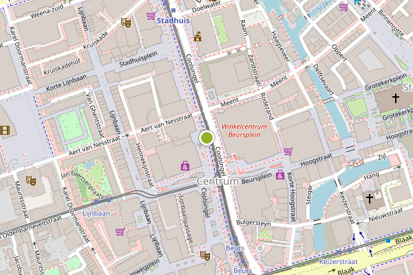 Ambulance-melding op Coolsingel, Rotterdam op 1 augustus, kaart-overzicht