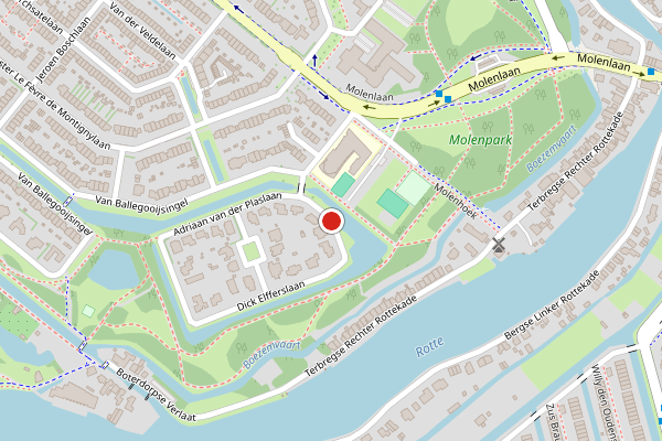 Brandweer-melding op Louis van Roodelaan, Rotterdam op 1 augustus, kaart-overzicht