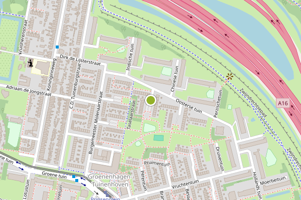 Ambulance-melding op Arabische tuin, Rotterdam op 1 augustus, kaart-overzicht