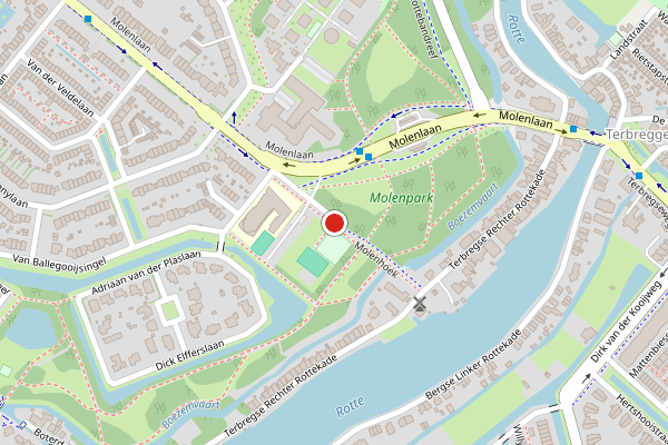 Brandweer-melding op Molenhoek, Rotterdam op 1 augustus, kaart-overzicht