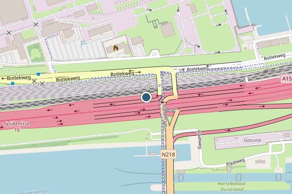 Politie-melding op Botlek, Rotterdam op 1 augustus, kaart-overzicht