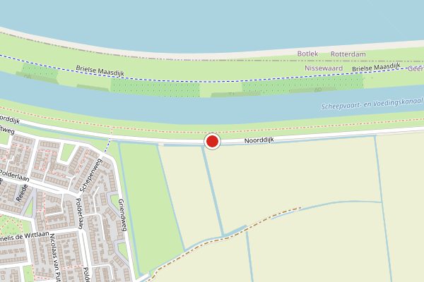 Brandweer-melding op Noorddijk, Geervliet op 1 augustus, kaart-overzicht