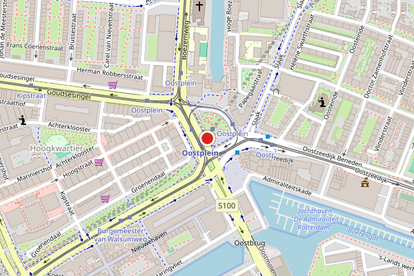 Brandweer-melding op Oostplein, Rotterdam op 2 augustus, kaart-overzicht
