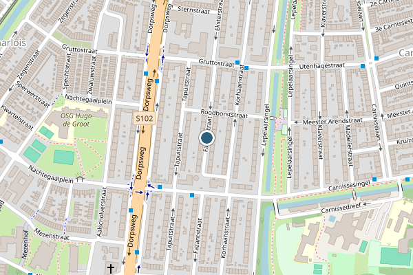 Politie-melding op Fazantstraat, Rotterdam op 19 mei, kaart-overzicht