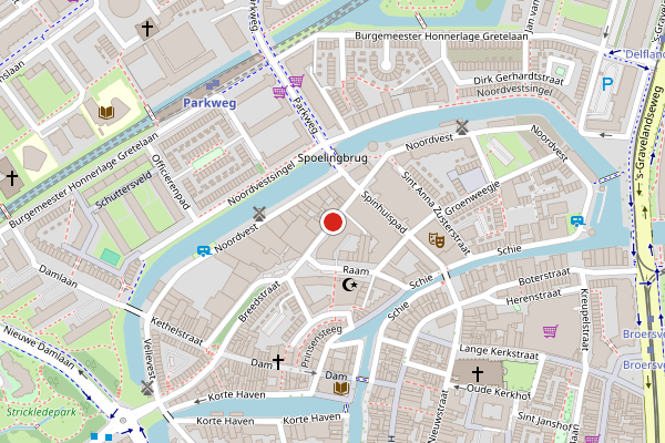 Brandweer-melding op Noordmolenstraat, Schiedam op 19 mei, kaart-overzicht