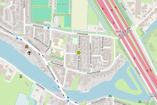 Ambulance-melding op Ds. Sleeswijk Visserstraat, Ridderkerk op 2 augustus, kaart-overzicht