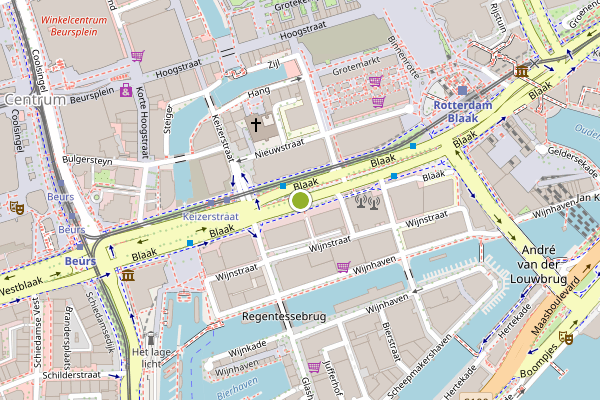 Ambulance-melding op Blaak, Rotterdam op 2 augustus, kaart-overzicht