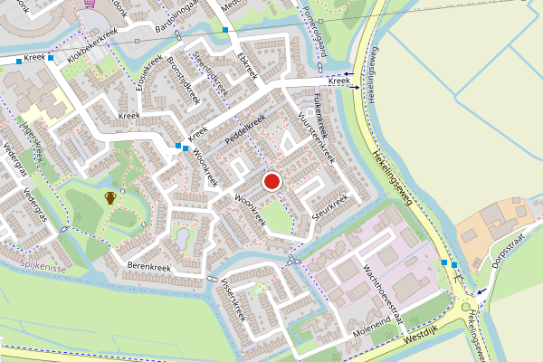 Brandweer-melding op Paalsporenkreek, Spijkenisse op 2 augustus, kaart-overzicht
