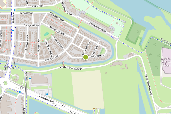 Ambulance-melding op Nijlstraat, Spijkenisse op 2 augustus, kaart-overzicht