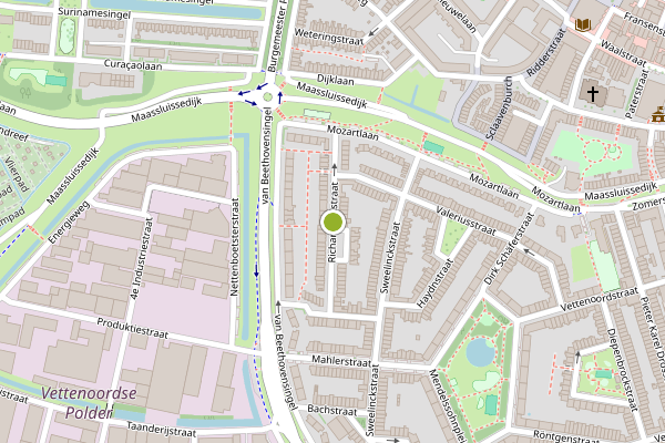 Ambulance-melding op Richard Holstraat, Vlaardingen op 2 augustus, kaart-overzicht