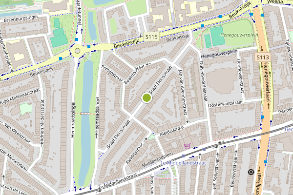 Ambulance-melding op Graaf Florisstraat, Rotterdam op 2 augustus, kaart-overzicht