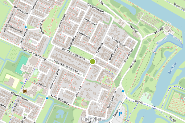 Ambulance-melding op Kerkweg, Heenvliet op 2 augustus, kaart-overzicht