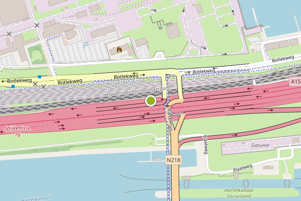Ambulance-melding op Botlek, Rotterdam op 2 augustus, kaart-overzicht