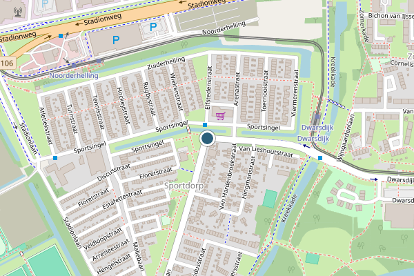Politie-melding op Sportsingel, Rotterdam op 2 augustus, kaart-overzicht