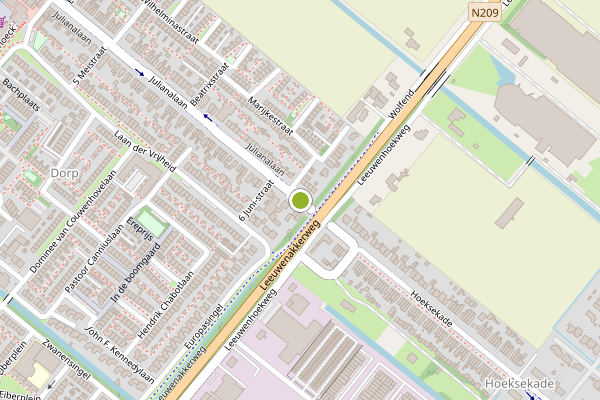 Ambulance-melding op Julianalaan, Bergschenhoek op 19 mei, kaart-overzicht