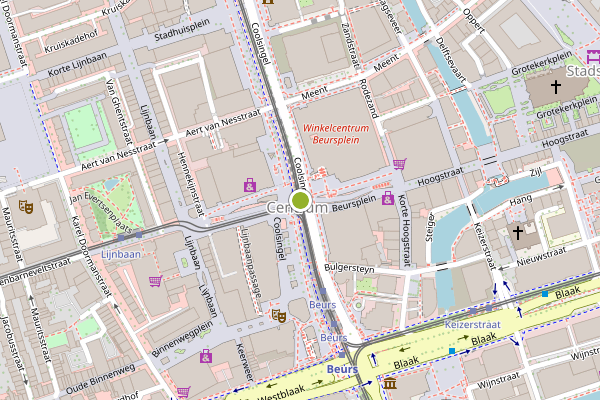 Ambulance-melding op Beurstraverse, Rotterdam op 2 augustus, kaart-overzicht