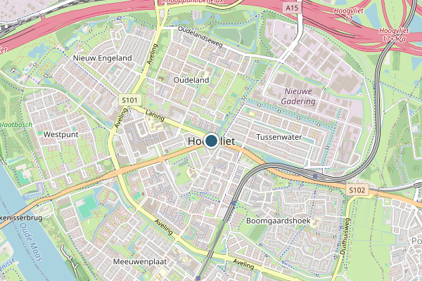 Politie-melding op Hoogvliet op 2 augustus, kaart-overzicht