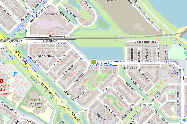 Ambulance-melding op Donaulaan, Spijkenisse op 2 augustus, kaart-overzicht