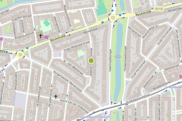 Ambulance-melding op Adrien Mildersstraat, Rotterdam op 2 augustus, kaart-overzicht
