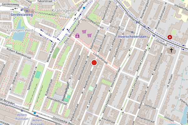 Brandweer-melding op Aegidiusstraat, Rotterdam op 2 augustus, kaart-overzicht