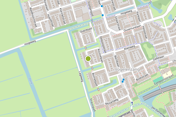 Ambulance-melding op Rousselpad, Spijkenisse op 2 augustus, kaart-overzicht
