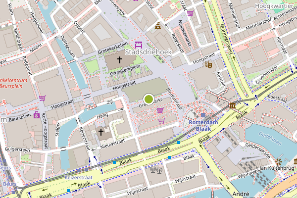Ambulance-melding op Grotemarkt, Rotterdam op 2 augustus, kaart-overzicht