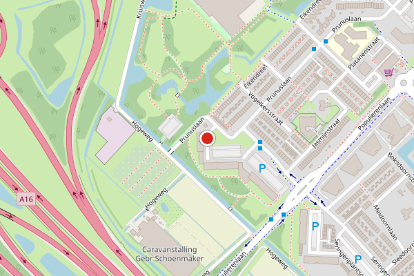 Brandweer-melding op Goudenregenplantsoen, Ridderkerk op 19 mei, kaart-overzicht
