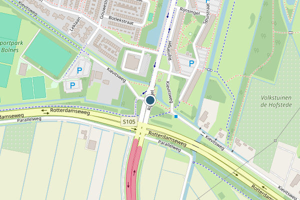 Politie-melding op Rijnsingel, Ridderkerk op 19 mei, kaart-overzicht