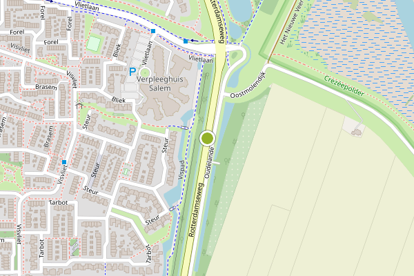 Ambulance-melding op Rotterdamseweg, Ridderkerk op 18 mei, kaart-overzicht