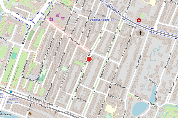 Brandweer-melding op Voorschoterlaan, Rotterdam op 3 augustus, kaart-overzicht