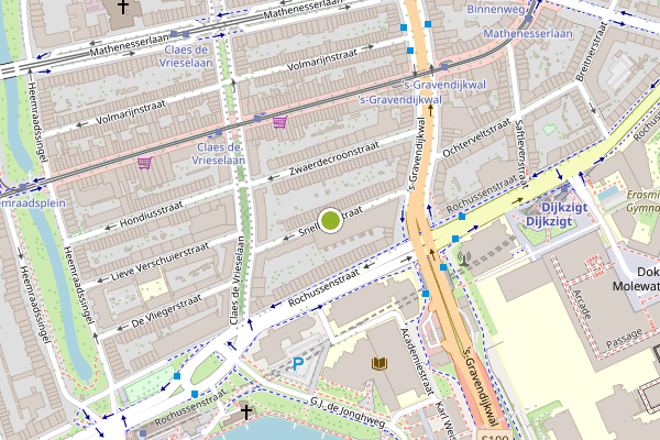Ambulance-melding op Snellinckstraat, Rotterdam op 3 augustus, kaart-overzicht
