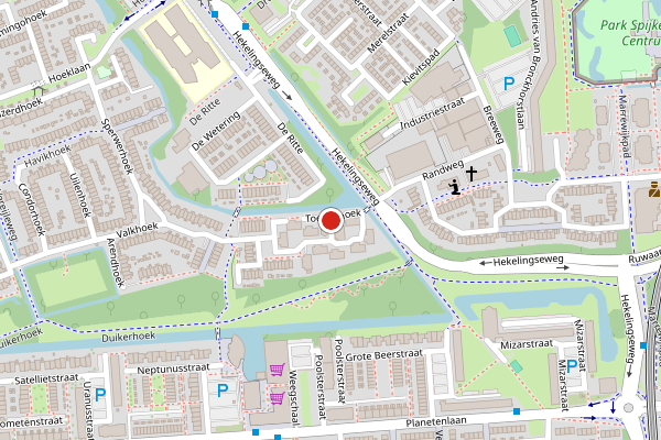 Brandweer-melding op Toekanhoek, Spijkenisse op 3 augustus, kaart-overzicht