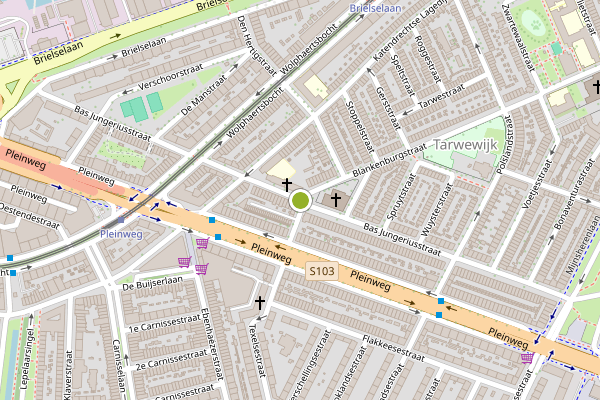 Ambulance-melding op Bas Jungeriusstraat, Rotterdam op 3 augustus, kaart-overzicht