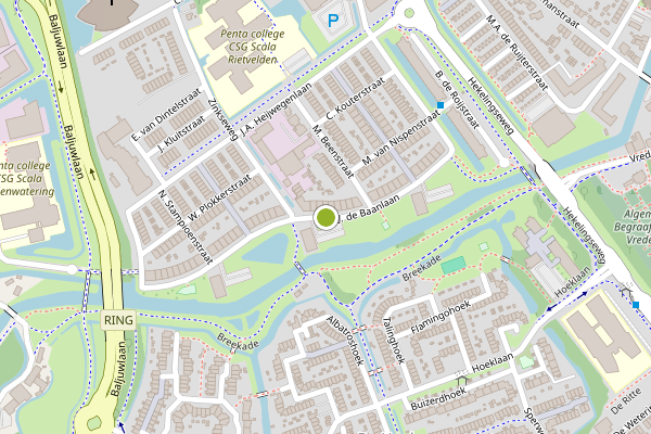 Ambulance-melding op J. de Baanlaan, Spijkenisse op 3 augustus, kaart-overzicht