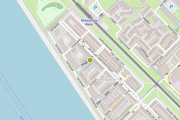 Ambulance-melding op Doggevaart, Maassluis op 3 augustus, kaart-overzicht