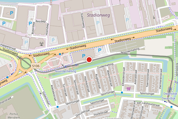 Brandweer-melding op Noorderhelling, Rotterdam op 3 augustus, kaart-overzicht