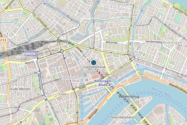 Politie-melding op Rotterdam op 3 augustus, kaart-overzicht