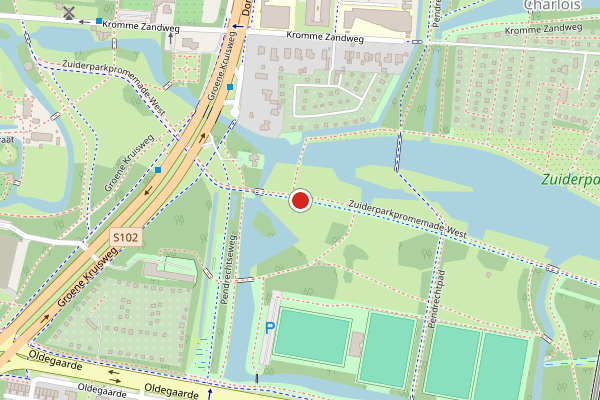 Brandweer-melding op Zuiderparkpromenade-West, Rotterdam op 3 augustus, kaart-overzicht