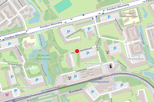 Brandweer-melding op Hammarskjoldplaats, Rotterdam op 3 augustus, kaart-overzicht