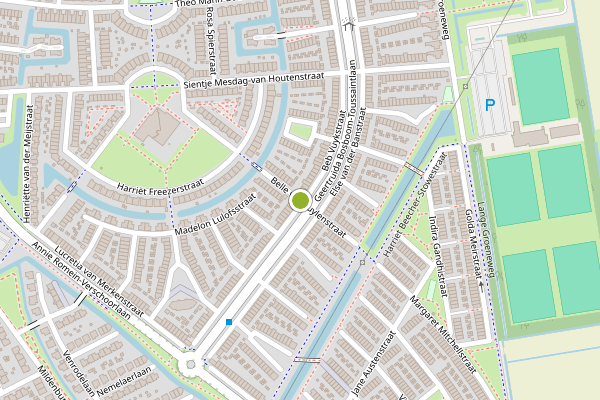 Ambulance-melding op Belle van Zuylenstraat, Spijkenisse op 3 augustus, kaart-overzicht